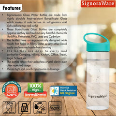 Coral Borosilicate Glass Bottle 750ml