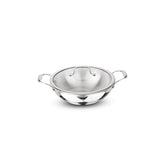 Artista Triply Shallow Kadhai with Glass Lid 18cm