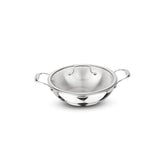 Artista Triply Shallow Kadhai with Glass Lid 20cm