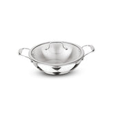 Artista Triply Shallow Kadhai with Glass Lid 24cm