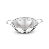 Artista Triply Shallow Kadhai with Glass Lid 26cm