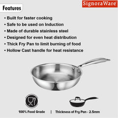 Artista Tri-Ply Frypan 22cm. / Capacity 2100ml.