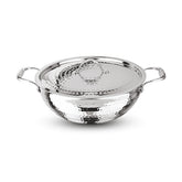 Artista Triply Shallow Kadhai (Hammered) 28cm with Lid