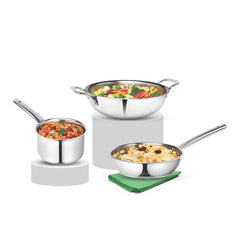 Artista Triply (Kadhai 22cm, Frypan 22cm, Saucepan 14cm)