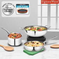 Artista Triply (Kadhai 22cm, Frypan 22cm, Saucepan 14cm)