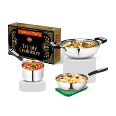 Artista Triply Prime (Kadhai 22cm, Frypan 22cm & Saucepan 14cm) -- WITHOUT LID --