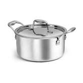 Artista Tri Ply Stewpot 24 cm, 5400ml with Lid | Cooking Pot 18/8 Food Grade Tri Ply Stainless Steel | Durable Soup Pot Stew Simmering Pot