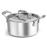 Artista Tri Ply Stewpot 26 cm, 6700ml with Lid | Cooking Pot 18/8 Food Grade Tri Ply Stainless Steel | Durable Soup Pot Stew Simmering Pot