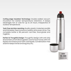 Bullet Vacuum Steel Bottle with Bag 1000 ml. | Flask |