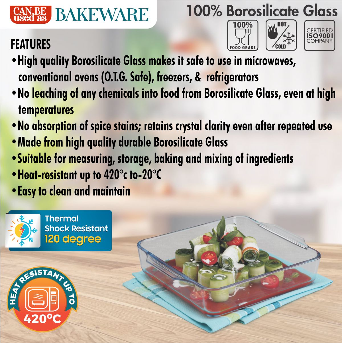 Bake 'N' Serve Square Dish 500 ml