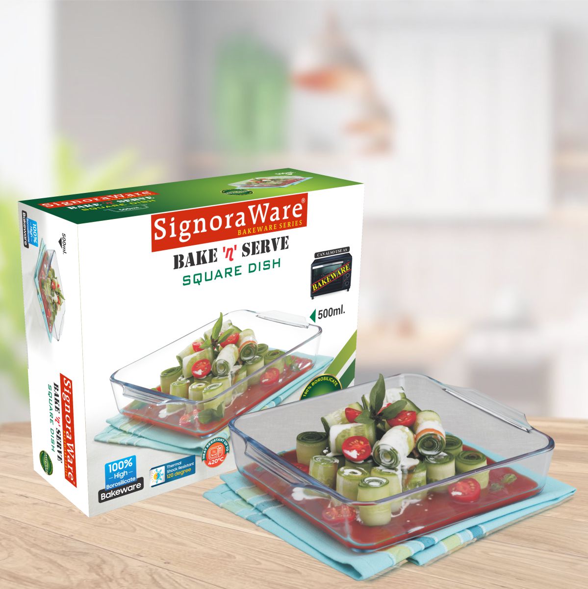 Bake 'N' Serve Square Dish 500 ml