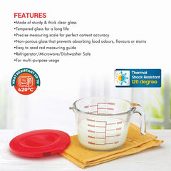 Borosilicate Measuring Cup 1000 ml with Lid