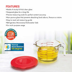 Borosilicate Measuring Cup 500ml with Lid