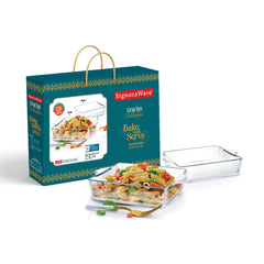 Bake 'N' Serve Square DIsh 500ml + 500ml (Set/2)