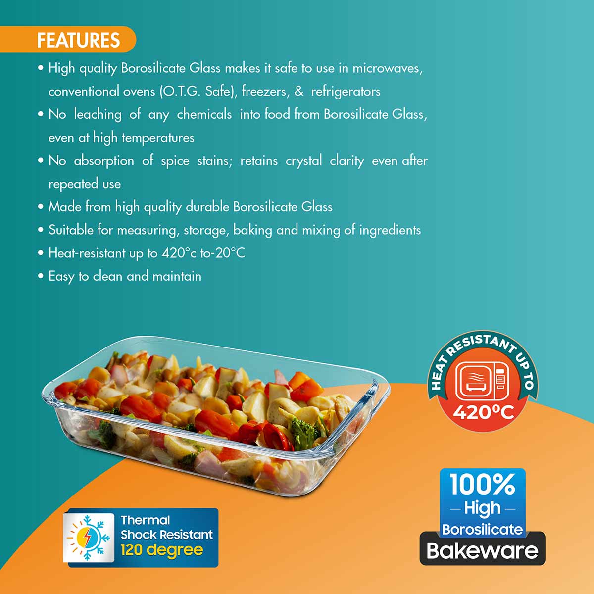 Bake 'N' Serve Zig-Zag Rectangular Dish 1000ml