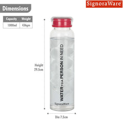 Aqua Time Borosilicate Glass Bottle 1000ml