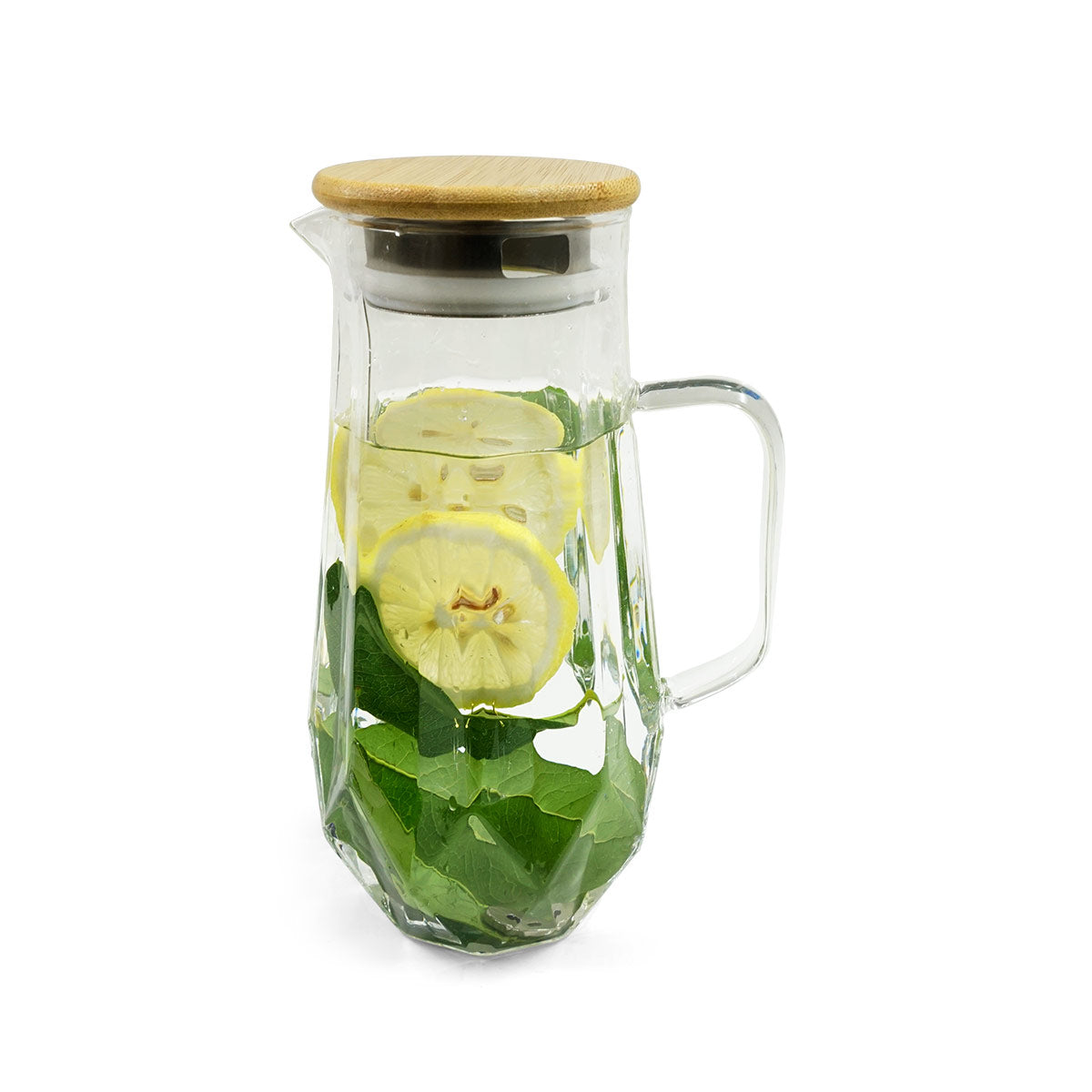 BoroPour Borosilicate Glass Jug with Bamboo Lid 1300ml