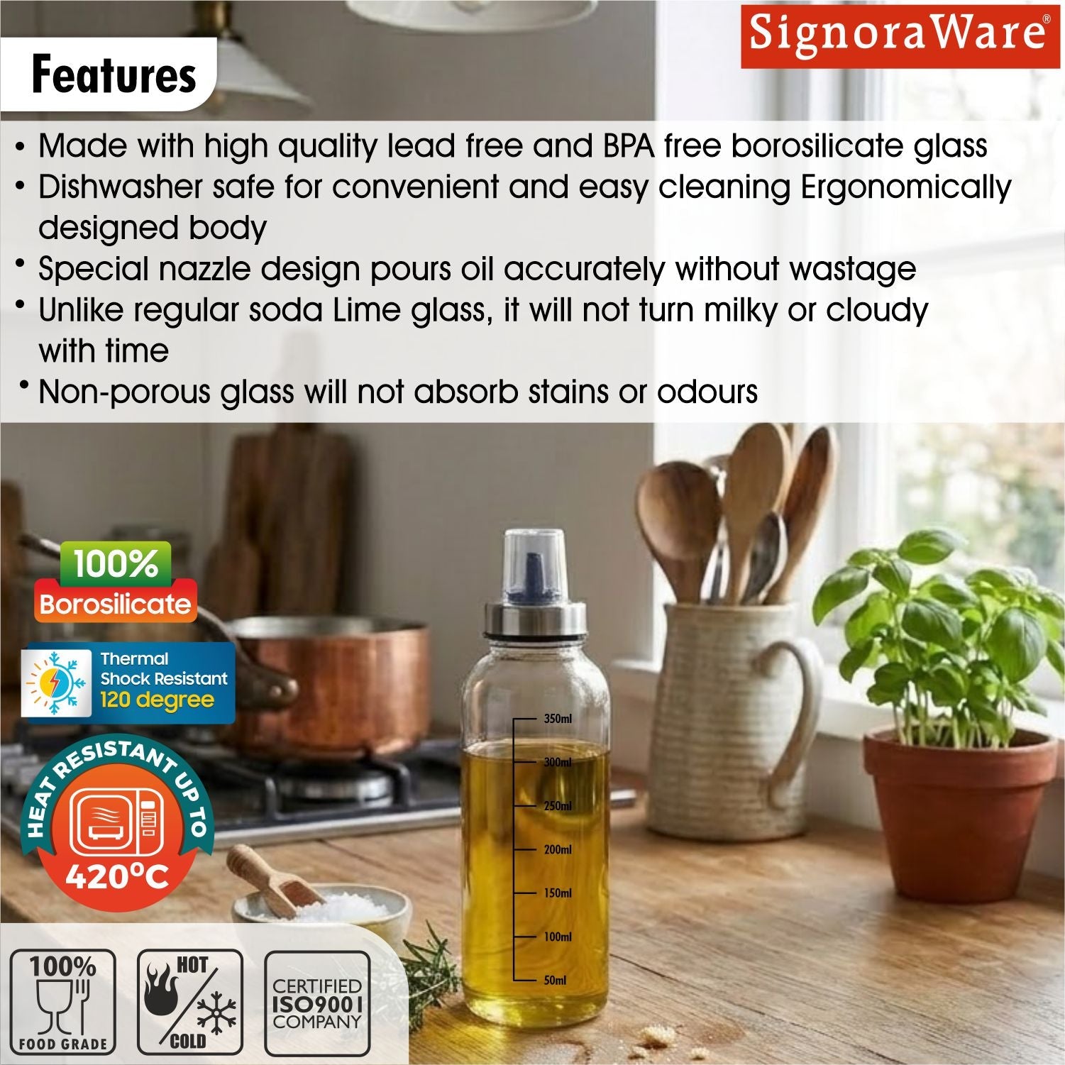 Even Flow Glass Oil Dispenser 350ml