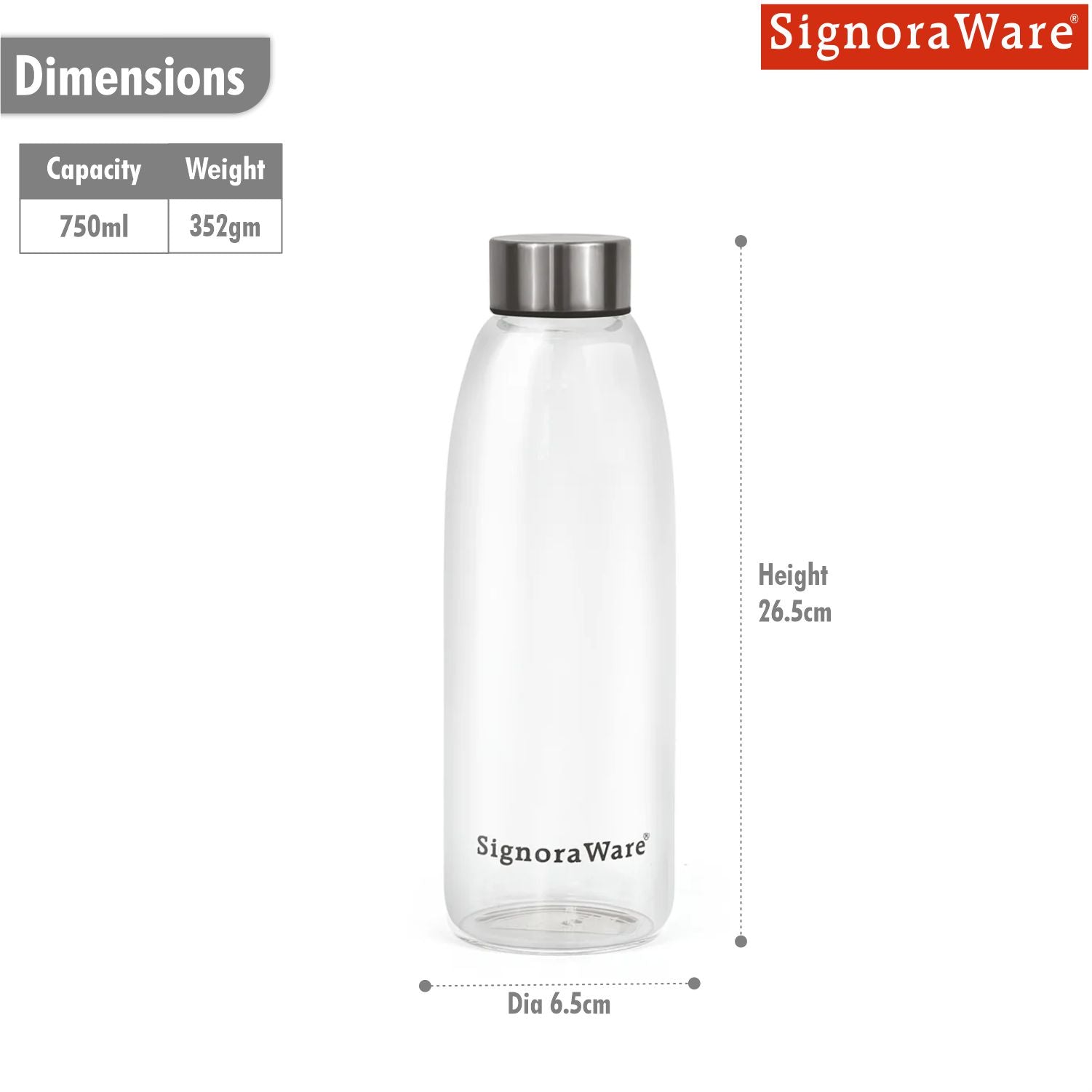Frostfire Borosilicate Glass Bottle 750ml