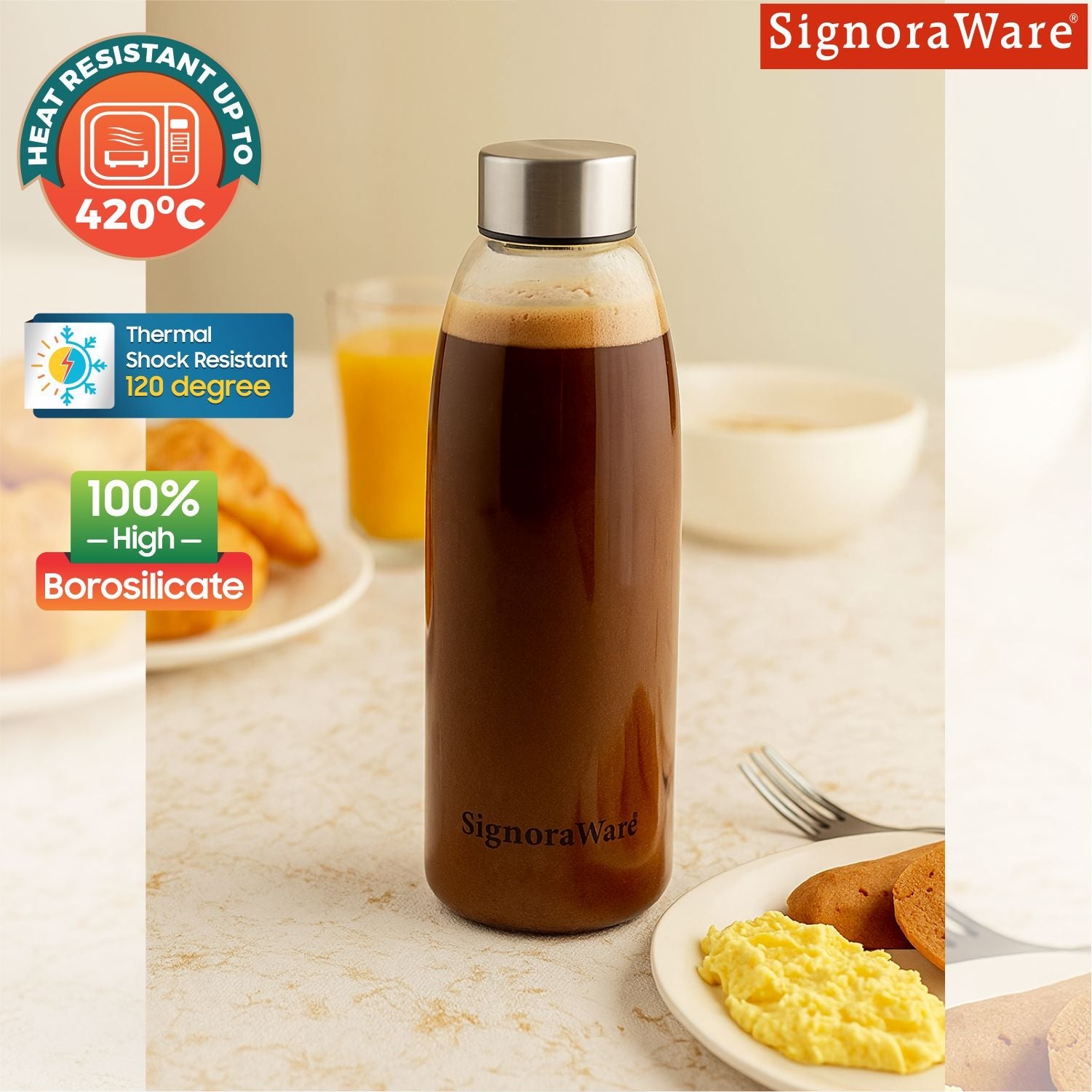 Frostfire Borosilicate Glass Bottle 1000ml