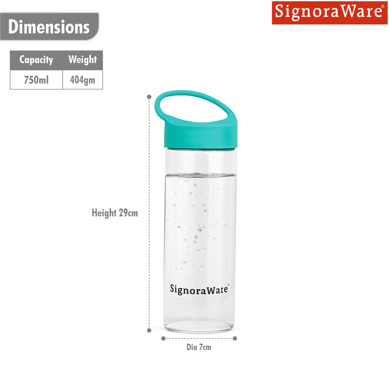 Coral Borosilicate Glass Bottle 750ml
