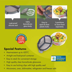 Hive Glass Round Lunch Box 900ml