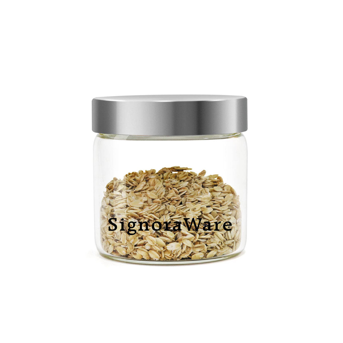 Glaze Jar with Steel Lid 600 ml | Air-Tight Storage Container For Kitchen | Glass Jar For Storing Spices, Grains, Dals