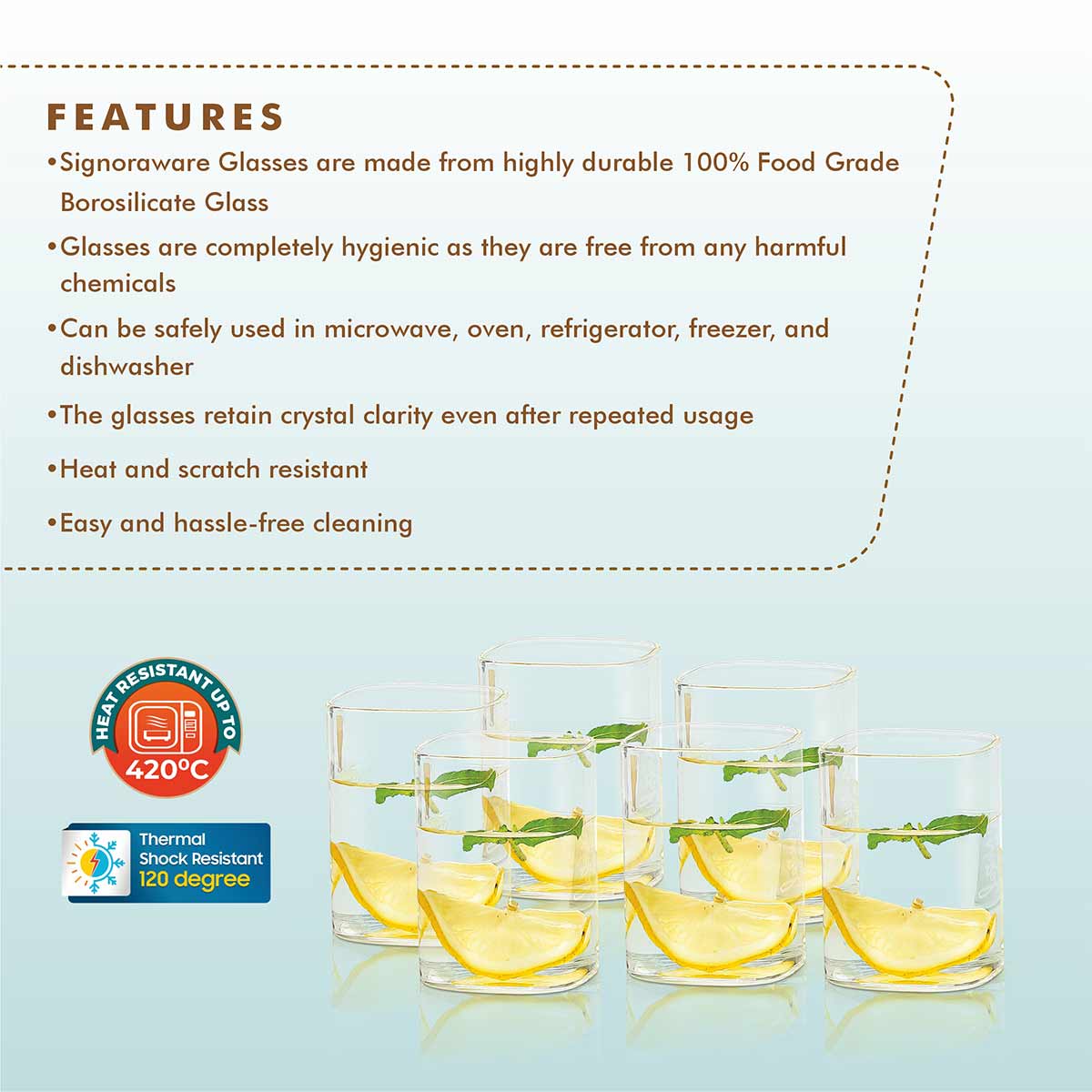 ILUSION Glass Square Small 280ml (Set/6)