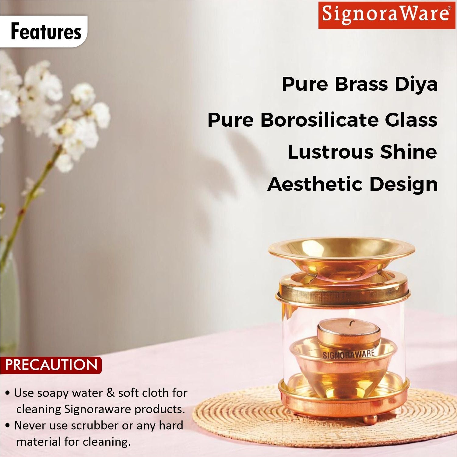 Diffuser Diya Medium with Glass Cover