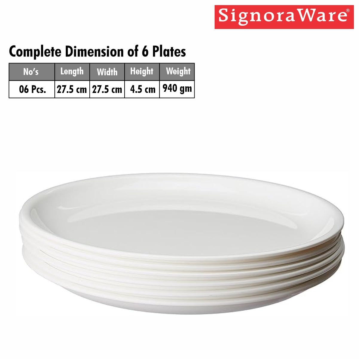 Full Plate Round (Set/6) 11 inch.