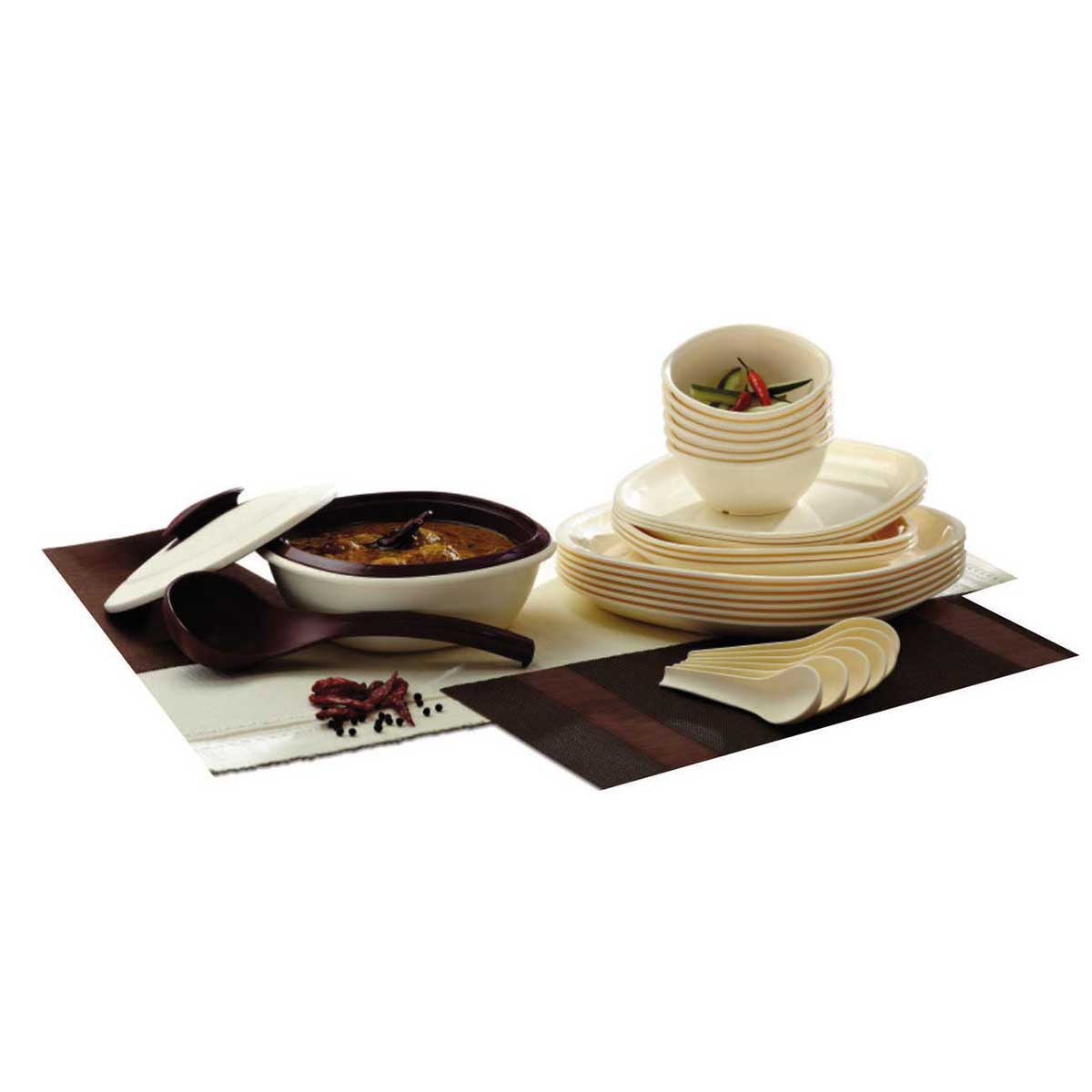 Dinner Set 27 Pcs. (Square) (Double Wall)