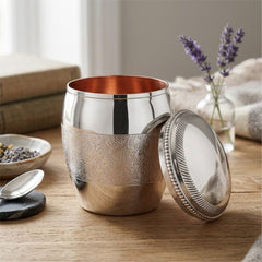 Aura Silver Touch Copper Glass 400ml With Lid