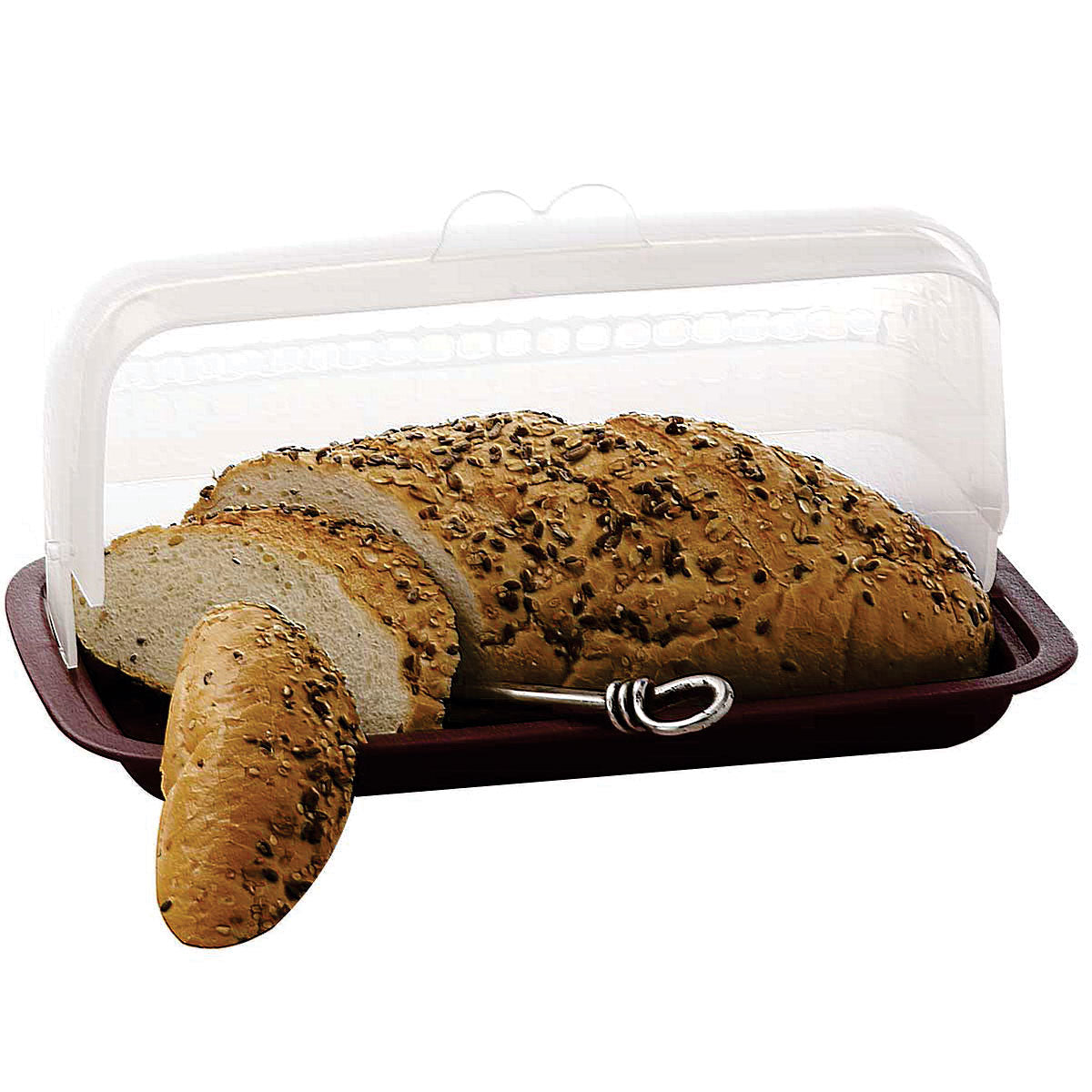 Bread Box / Bread Server | Dual Use Bread Holder/ Plastic Fruit Storage Container - 2 in 1 Bread Bin- Loaf Cake Keeper/Baked Goods -Keeps Bread Fresh