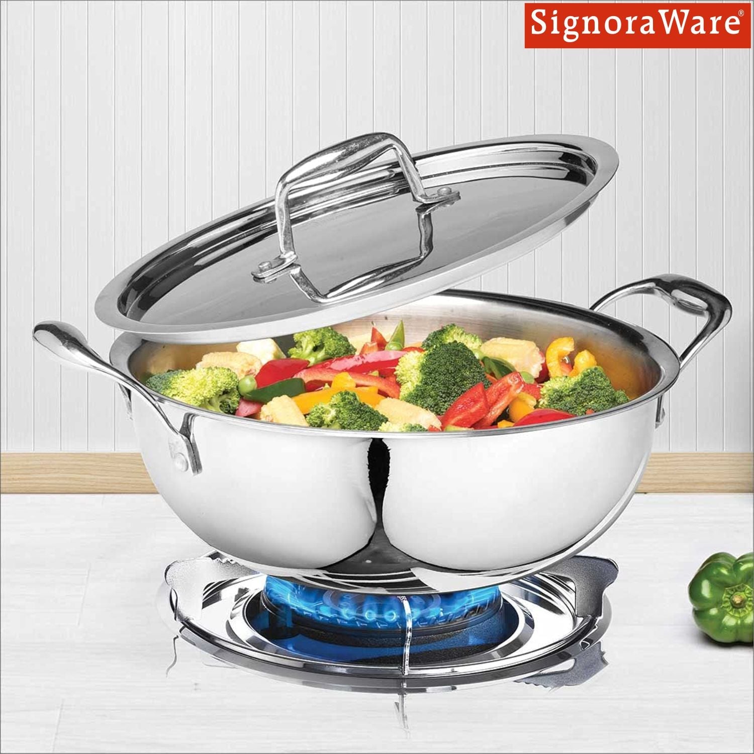 Artista Tri-Ply Kadhai 22 cm. / 2750ml. with Lid
