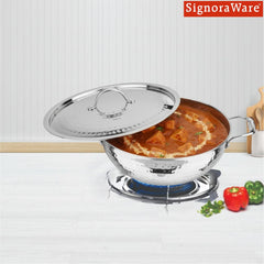 Artista Triply Shallow Kadhai (Hammered) 30cm with Lid