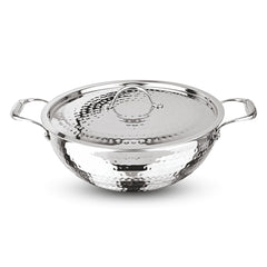 Artista Triply Shallow Kadhai (Hammered) 30cm with Lid