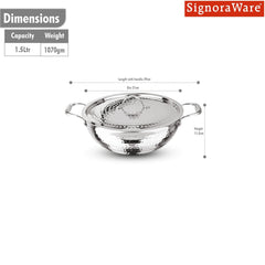 Artista Triply Deep Kadhai (Hammered) 18cm with Lid