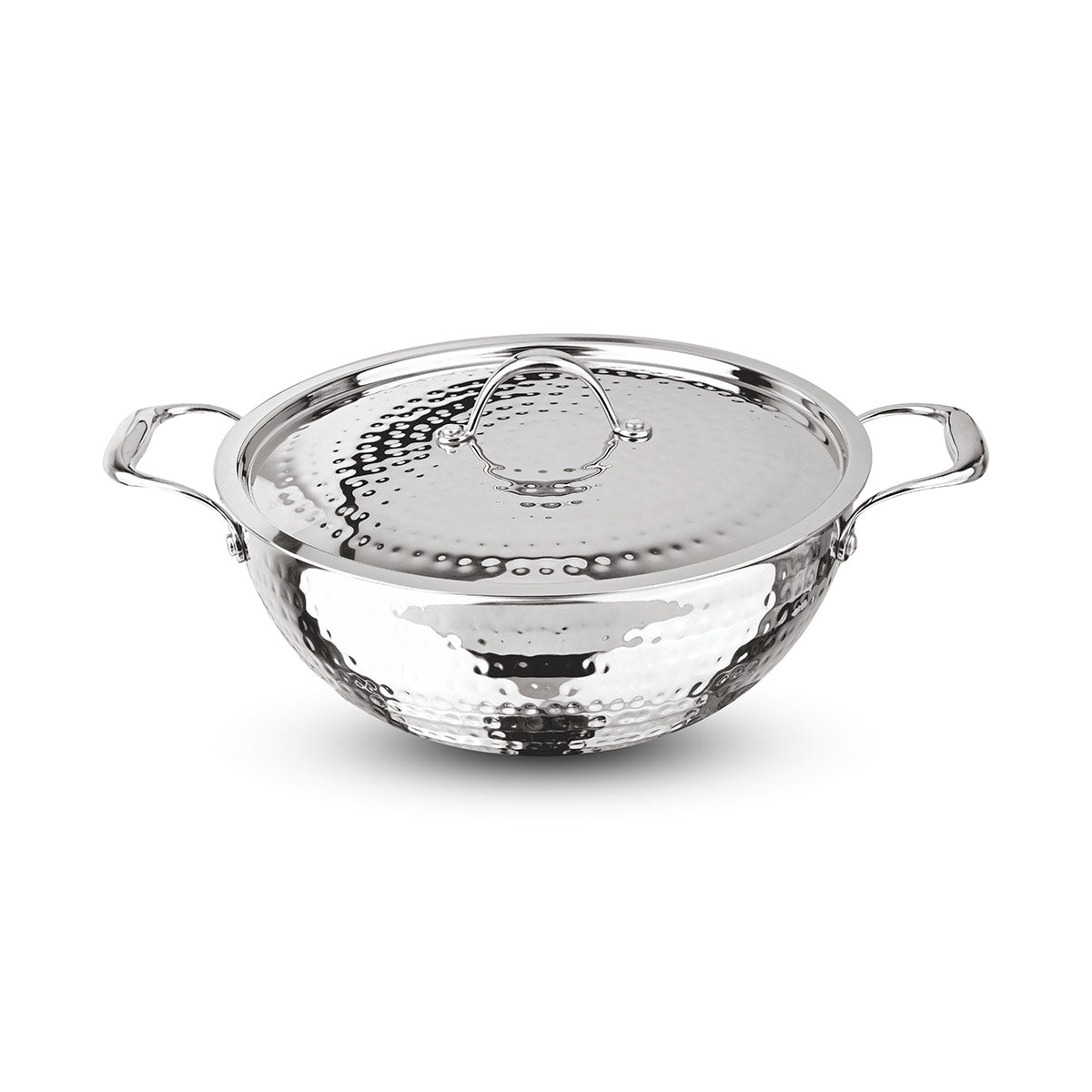 Artista Tri-Ply Deep Kadhai (Hammered) 24cm with Lid