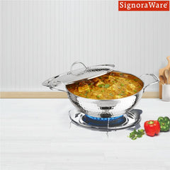 Artista Tri-Ply Deep Kadhai (Hammered) 28cm with Lid