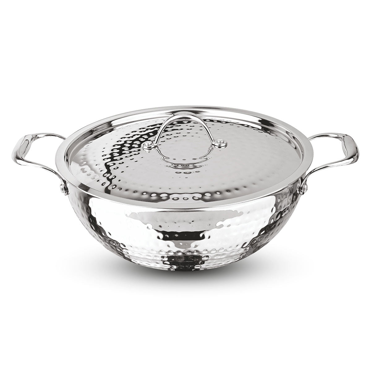 Artista Tri-Ply Deep Kadhai (Hammered) 28cm with Lid