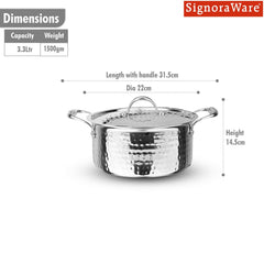 Artista Triply Stewpot (Hammered) with Lid 20cm
