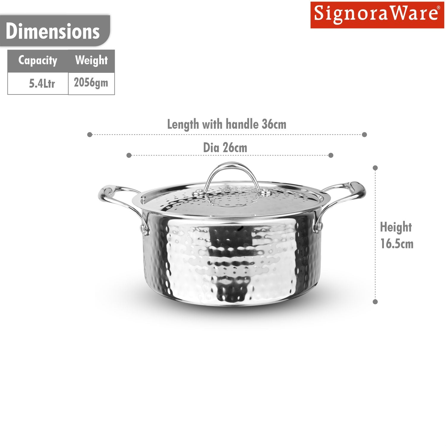 Artista Triply Stewpot (Hammered) with Lid 24cm