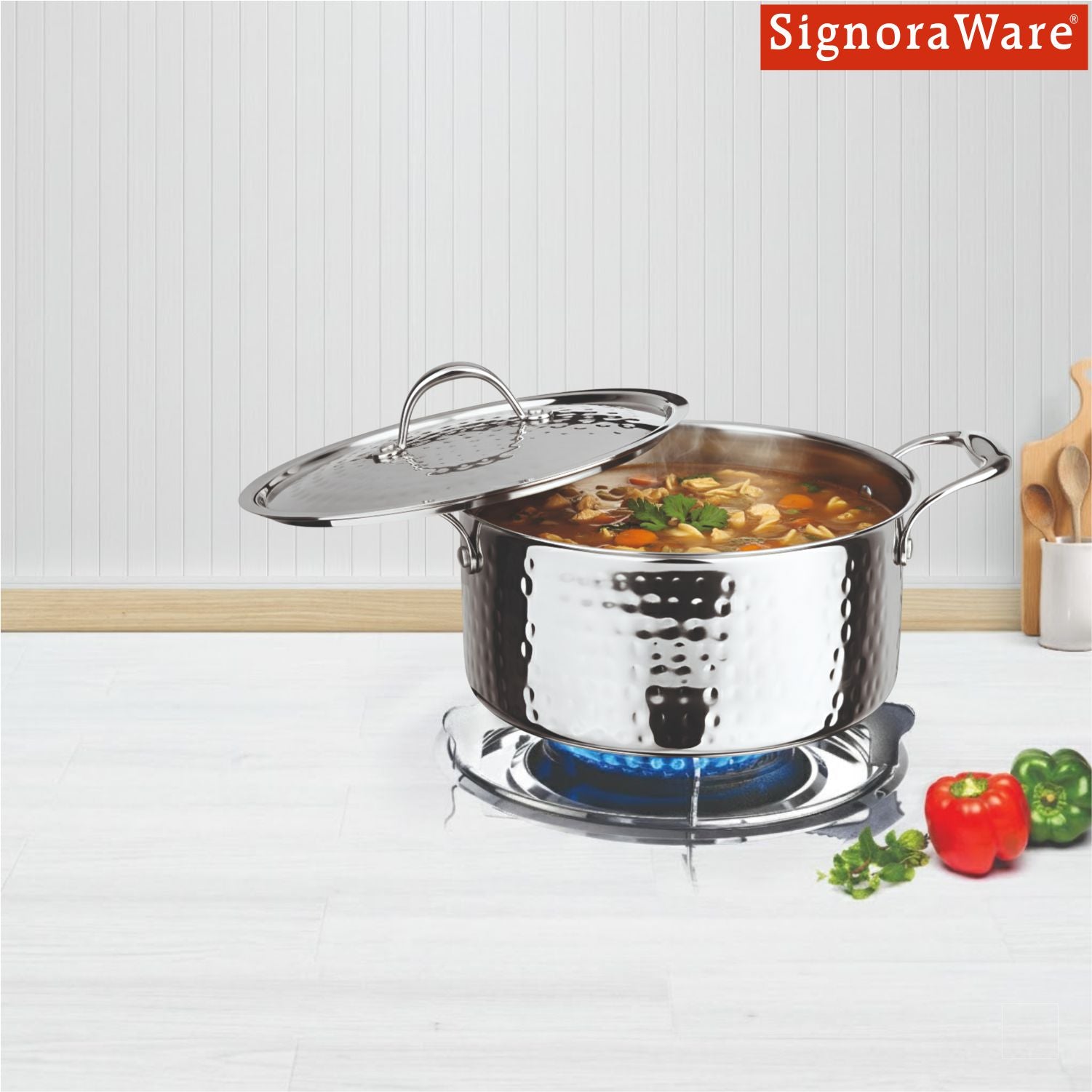 Artista Triply Stewpot (Hammered) with Lid 24cm