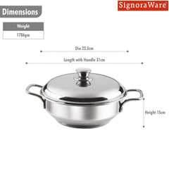 All Rounder Multi Kadhai Small 5 pcs | Induction Bottom | All-In-One Stainless Steel Kadhai
