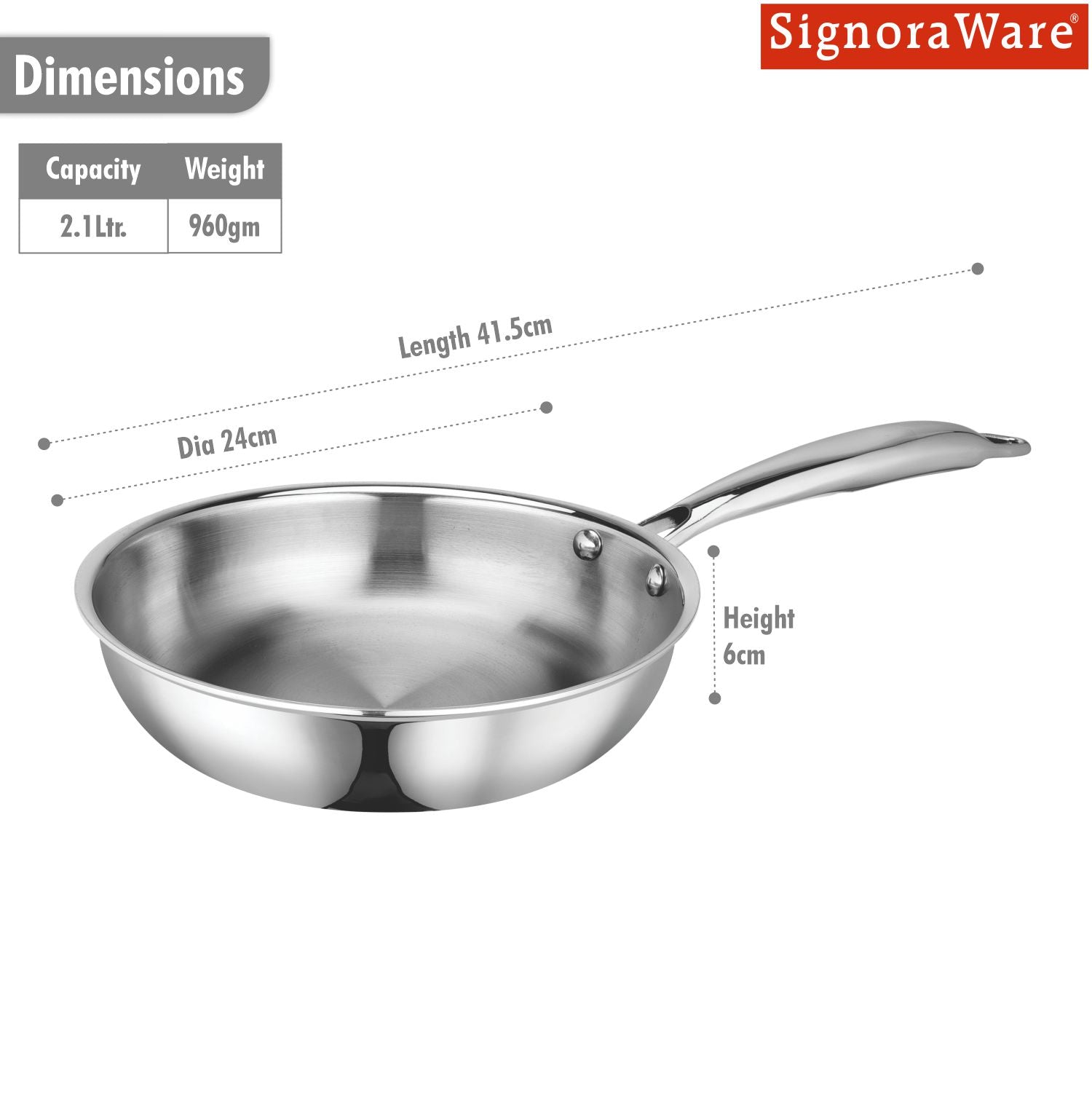Artista Tri-Ply Frypan 22cm. / Capacity 2100ml.