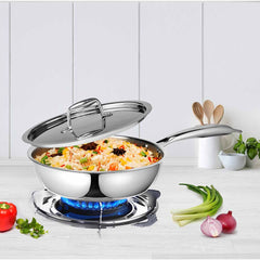 Artista Tri-Ply Frypan with Steel Lid (Induction and Gas compatible) 24cm 2600ml