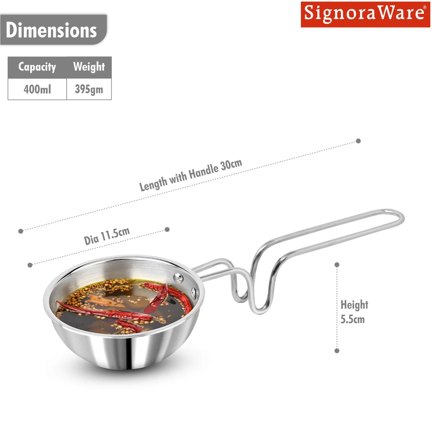 Artista Tri-Ply Tadka Pan 400ml