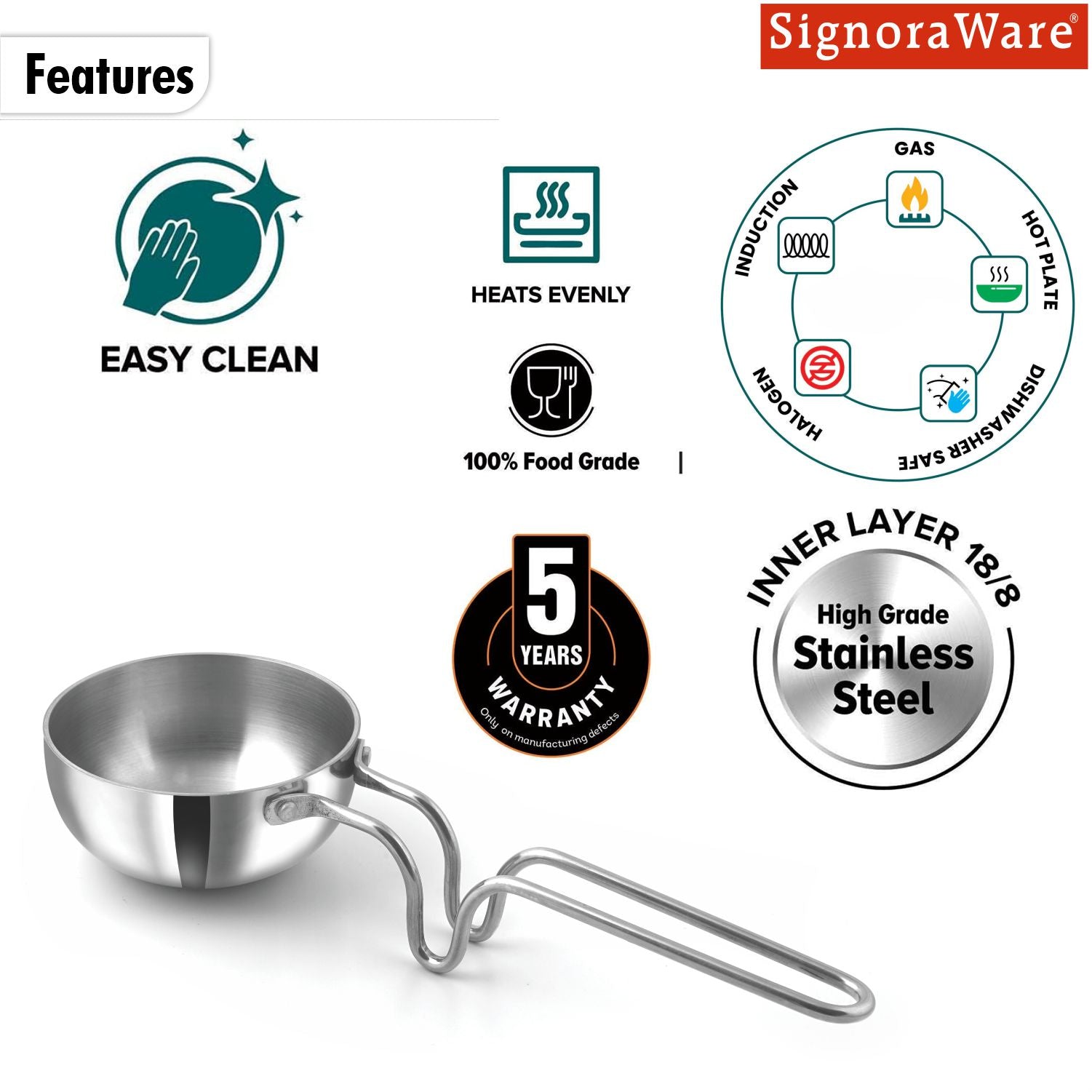 Artista Tri-Ply Tadka Pan 400ml