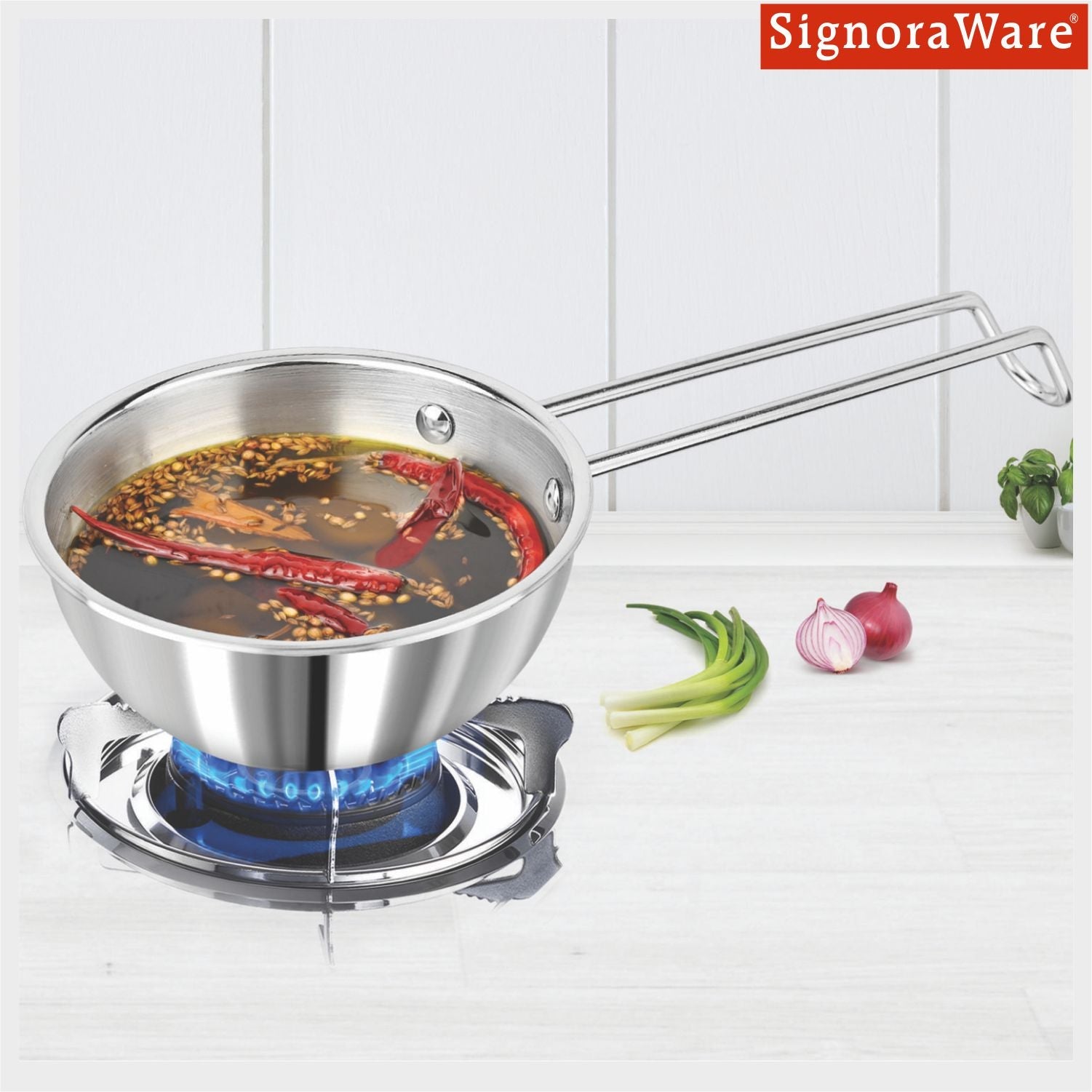 Artista Triply Tadka Pan 13cm (700ml) Straight Handle
