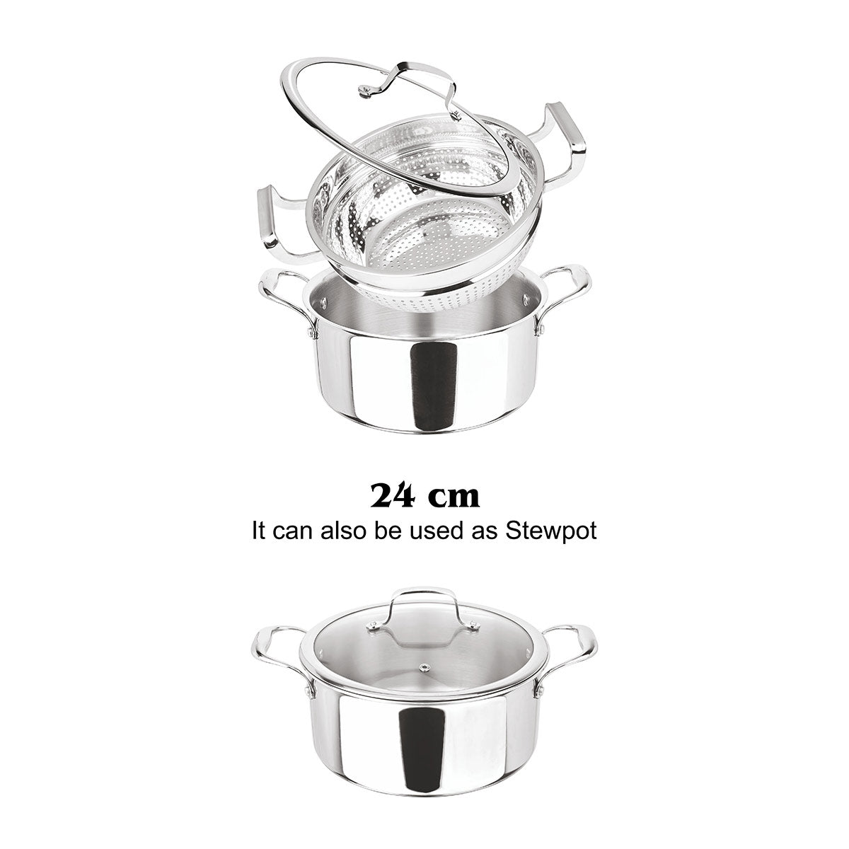 Artista Triply 2 in 1 Steamer & Stewpot (2 tier) 24cm
